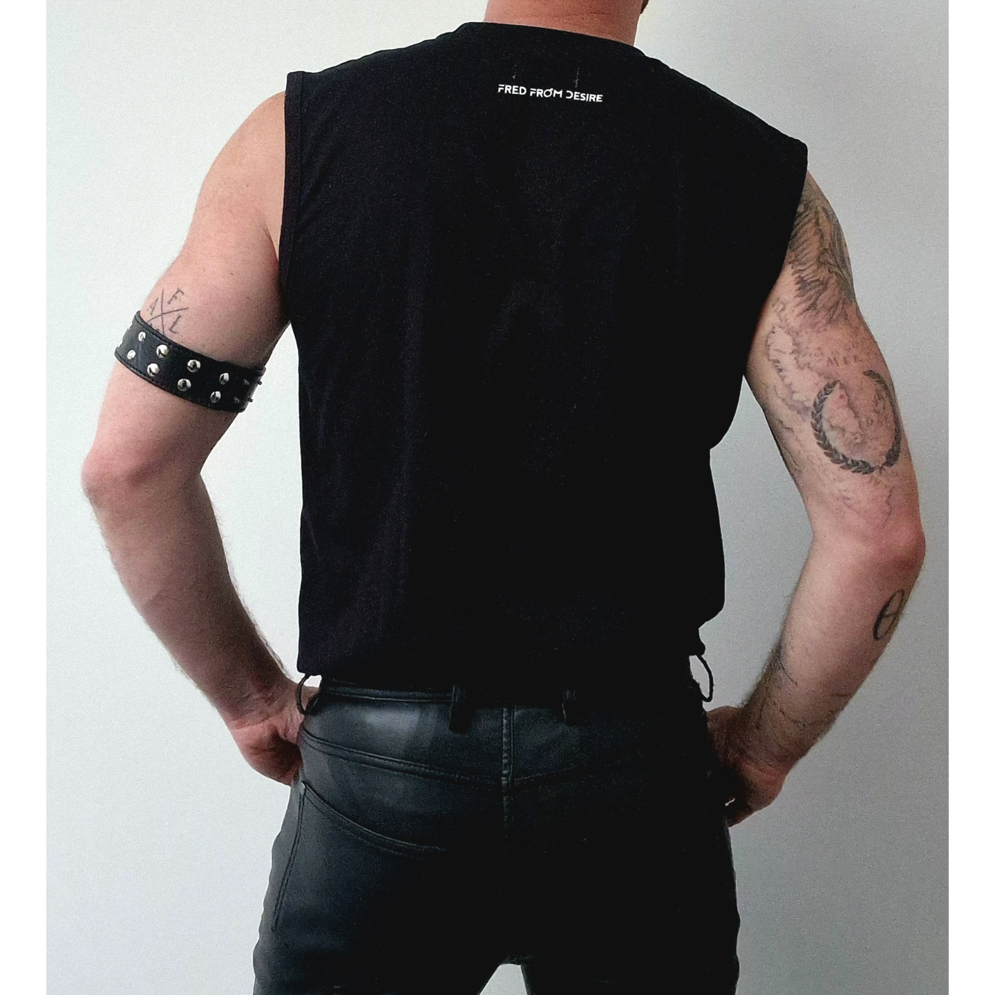 HARNESS, POPPERS, LUBE, ACTION! – Gay tank top by Fred from Desire