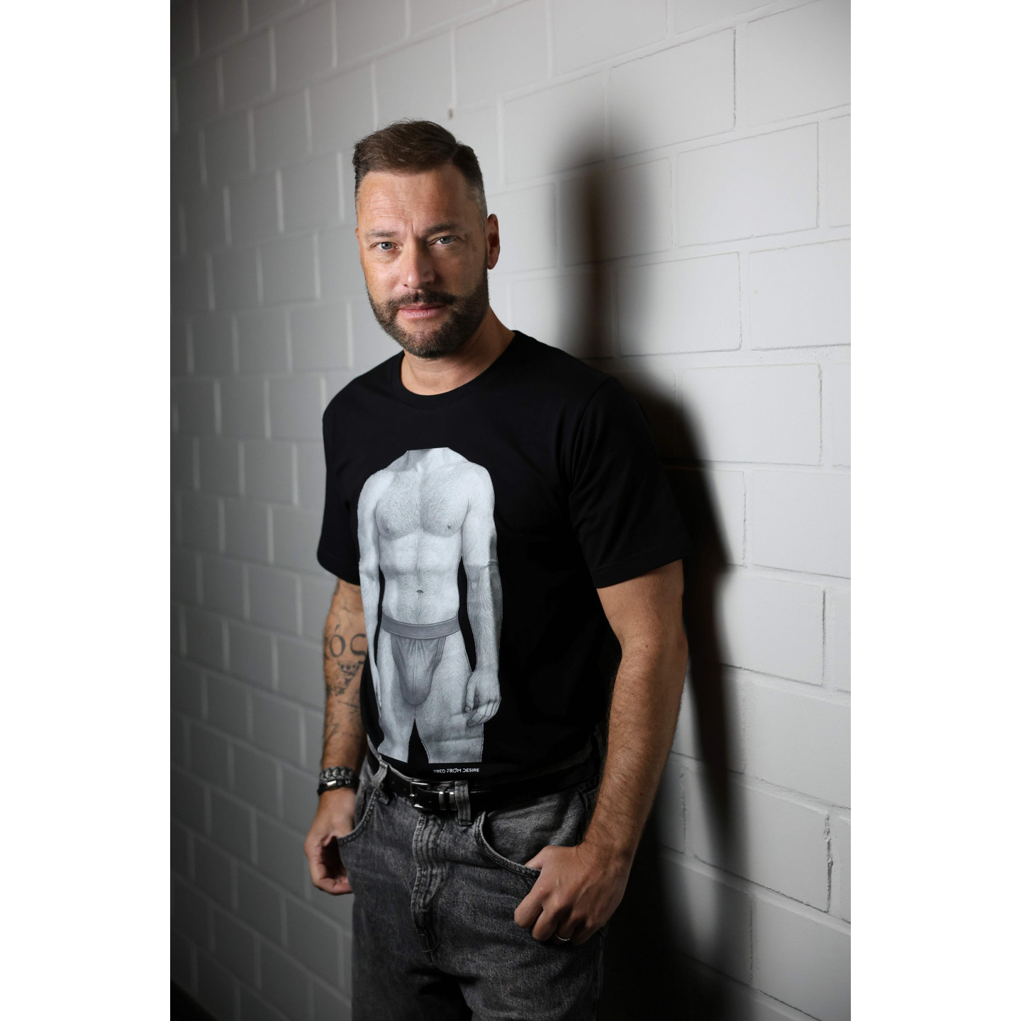 Printed Jockstrap T-Shirt Front & Back  FRED FROM DESIRE, sexy gay dad