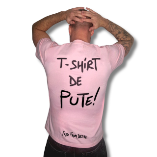 t-shirt de pute rose coupe classique 220 grammes 100% Coton