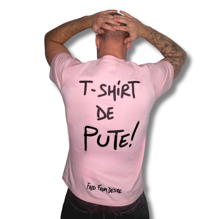 t-shirt de pute rose coupe classique 220 grammes 100% Coton