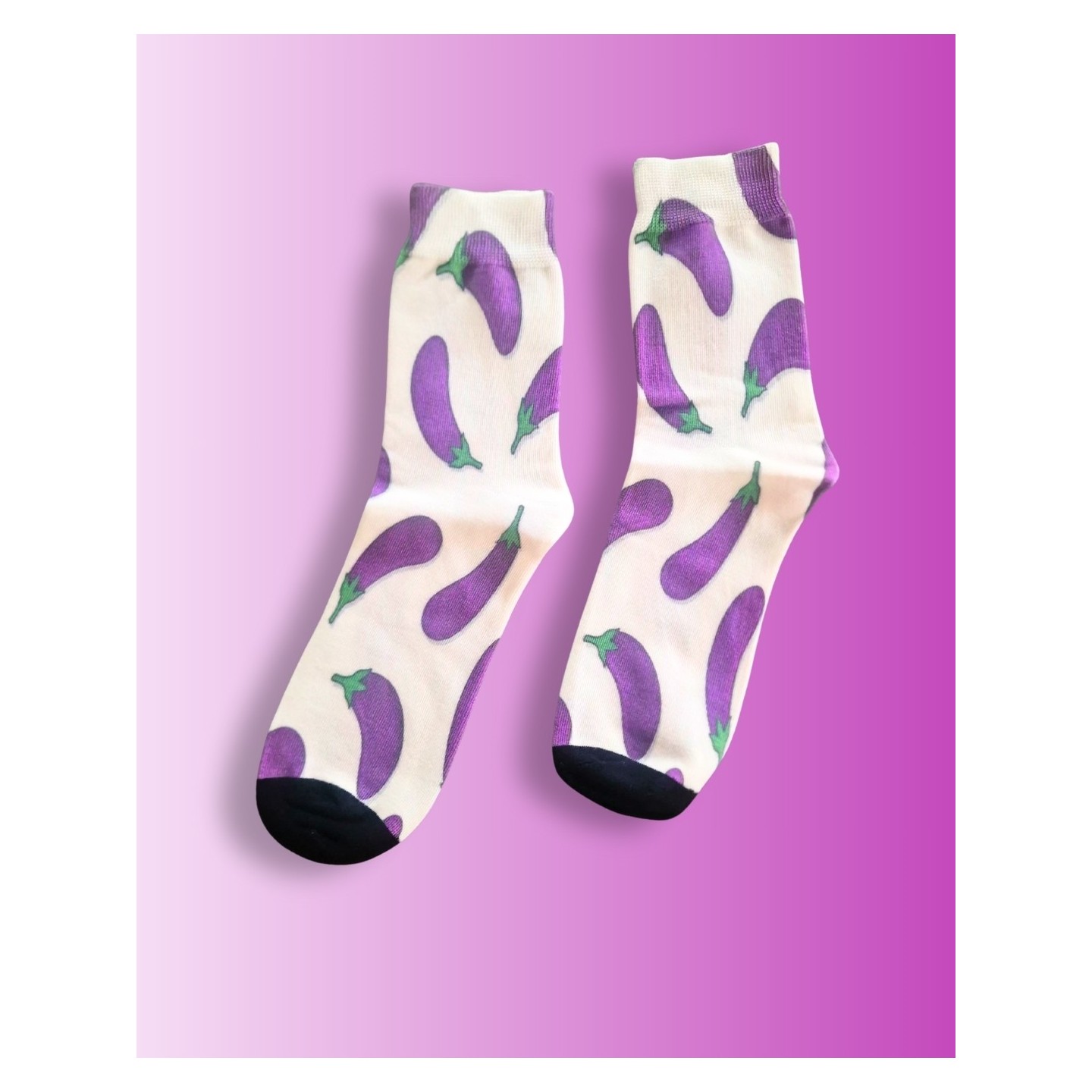 CHAUSSETTES MOTIFS AUBERGINES