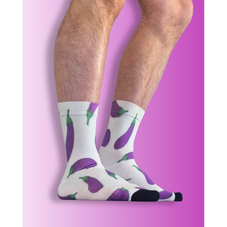 CHAUSSETTES A MOTIFS AUBERGINE