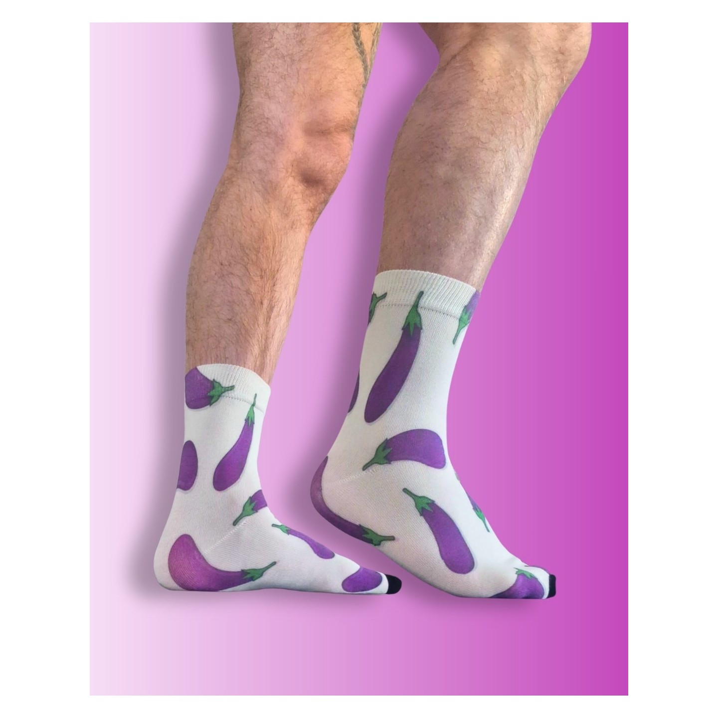 CHAUSSETTES MOTIFS AUBERGINES