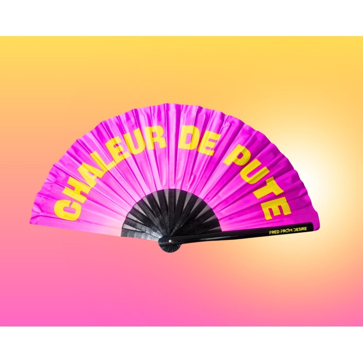 LGBTQIA+ “CHALEUR DE PUTE” Bamboo Fan 33x66 cm – FRED FROM DESIRE