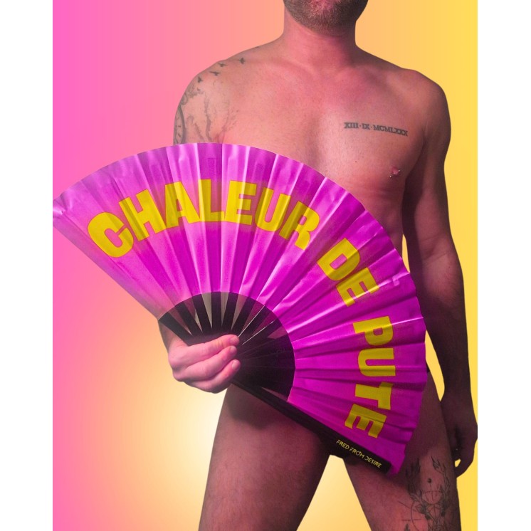 LGBTQIA+ “CHALEUR DE PUTE” Bamboo Fan 33x66 cm – FRED FROM DESIRE